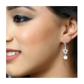 VIVASTRI Silver Drop Earrings ( Pack of 1 ) - Silver