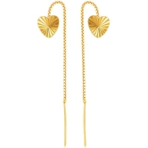 VIVASTRI Golden Threader Earrings ( Pack of 1 ) - Golden