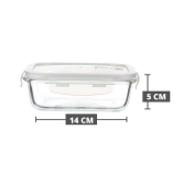 Femora Borosilicate Glass Rectangle Container Camel Black Lunch Box, Set of 2