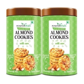 NourishVitals Almond Sugar Free Cookies, Heavenly Bites, Source of Protein, Crunchy Delights, Genius Snack, No Added Sugar, 120g x Pack Of 2