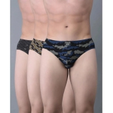 Pack of 3 Dollar Bigboss Assorted Printed Cotton Blend Men Brief - None