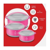 Milton Divine Jr Inner Steel Casserole Gift Set of 3, Pink - Pink