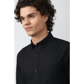 Men Black Regular Fit Formal Full Sleeves Formal Shirt