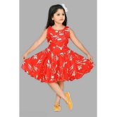 OFLINE SELCTION Rayon Frock For Girls ( Pack of 1 , Red ) - None