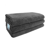 SOFTSPUN Microfiber Cloth - 3 pcs - 40x40 cms - 340 GSM Grey - Thick Lint & Streak-Free Multipurpose Cloths - Automotive Microfibre Towels for Car Bike Cleaning Polishing Washing & Detailing