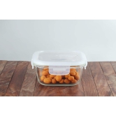 Femora Borosilicate Glass Lunch Box, Set of 2, Clear