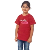 Girls Cotton Drama Queen Half Sleeve TShirt (Maroon) PID41466