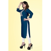 haya fashion - Blue Rayon Womens Straight Kurti ( Pack of 1 ) - None