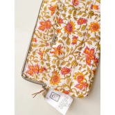 Sustainable Handmade Cotton Laptop Sleeve/Laptop Cover by Ekatra - Pink floral