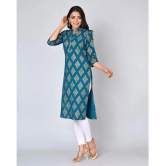 MAUKA - Blue Rayon Womens Straight Kurti ( Pack of 1 ) - None