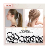 Lykaa Korean Style Rubber Bands with Knots in Multiple Designs Hair Ties for Women - Pack of 10 - Black