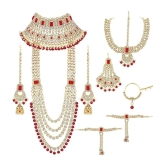 Padmavati Bangles Red Alloy Necklace Set ( Pack of 1 ) - Red