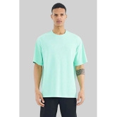 AKTIF Cotton Blend Oversized Fit Solid Half Sleeves Mens T-Shirt - Mint Green ( Pack of 1 ) - None