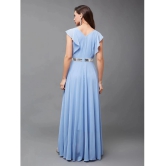 Miss Chase Georgette Solid Full Length Womens Gown - Blue ( Pack of 1 ) - None