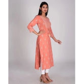 Swasti - Peach Cotton Womens Straight Kurti ( Pack of 1 ) - None