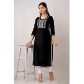 Kapadia - Black Rayon Womens Straight Kurti ( Pack of 1 ) - None