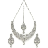 Sukkhi Silver Alloy Necklace Set ( Pack of 1 ) - Silver