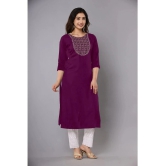 JASH CREATION - Magenta Rayon Womens Straight Kurti ( Pack of 1 ) - None