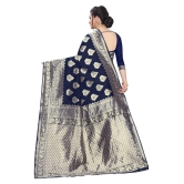 ofline selection Blue Jacquard Saree