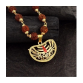 PAYSTORE Gold Plated 1 Face Rudraksha Mahakal/Mahakaal/?????? Emerged With 5 Face Covering Rudraksha Mala