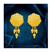 LUV FASHION Golden Danglers Earrings ( Pack of 1 ) - Golden