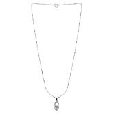 Silver Shine Silver Plated Chain With Elegant Shape Solitaire Diamond Pendant For Women - Golden