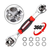 Universal 8 in 1 Multi-functional Socket Tool KIt, Dog Bone Wrench Works with Spline Bolts, Torx, Square Damaged Bolts