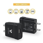 Tizum V7 5V 2.1A USB Wall Charger Adapter Fast Charging for Android and iOS Devices (Black)