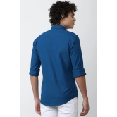 Men Blue Super Slim Fit Solid Full Sleeves Casual Shirt