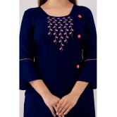 Kapadia - Navy Blue Rayon Womens Straight Kurti ( Pack of 1 ) - None