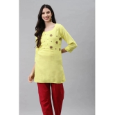 JC4U - Yellow Rayon Womens Straight Kurti - XXL