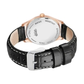 DoubleRun Black Leather Analog Mens Watch