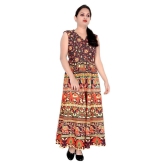 Sttoffa - Brown Cotton Womens Flared Kurti - XXL