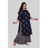 miravan - Blue Straight Cotton Women's Stitched Salwar Suit ( Pack of 1 ) - None