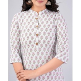 MAUKA Cotton Printed Straight Womens Kurti - White ( Pack of 1 ) - None