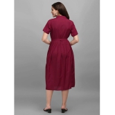 gufrina Rayon Solid Midi Womens Fit & Flare Dress - Maroon ( Pack of 1 ) - None