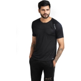 Men Solid Round Neck Polyester Black T-Shirt