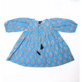 Maria Dress in Aqua and Black Floral Print-10-12 years