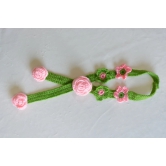 Hand Crafted Crochet Curtain Tiebacks Danglers Lt. Pink