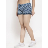 Wolfpack Women Blue Printed Shorts-L