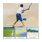 sevriza Tennis Trainer Rebound Ball with String Solo Tennis Trainer Set Self Tennis Practice Ball with String Cricket Trainer Rebound Ball with Rope Fill Sand or Water (Multicolor) (No Racke