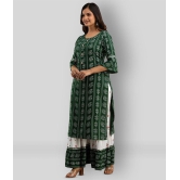 Lee Moda - Olive Straight Rayon Women's Stitched Salwar Suit ( Pack of 1 ) - M