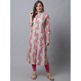 Pistaa Viscose Printed Front Slit Women''s Kurti - Pink ( Pack of 1 ) - None