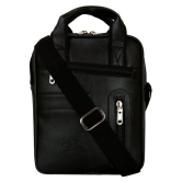 Leather World - Black Solid Messenger Bags - Black