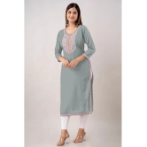 Kapadia - Grey Rayon Womens Straight Kurti ( Pack of 1 ) - None