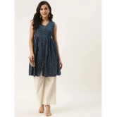 Kbz - Blue Rayon Womens Flared Kurti ( Pack of 1 ) - None