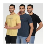 Zeffit - Multicolor Cotton Blend Regular Fit Mens T-Shirt ( Pack of 3 ) - None