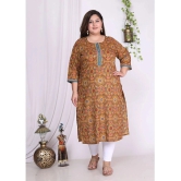 Swasti Cotton Printed Straight Womens Kurti - Mustard ( Pack of 1 ) - None