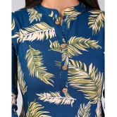 MAUKA Rayon Printed Straight Womens Kurti - Blue ( Pack of 1 ) - None