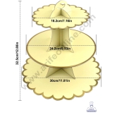 Cake Decor™ 3-Tier Cardboard Pastel Flower Color Design Cupcake Stand-YELLOW